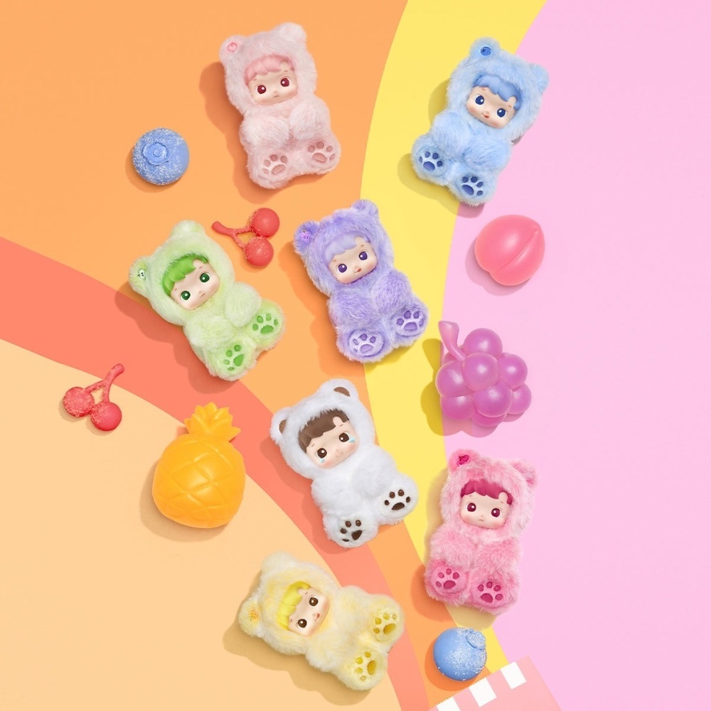 Gummy Bear Series-Vinyl Plush Pendant Blind Box- Green Apple Grape Flavor